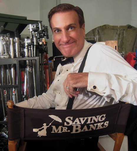 Kristopher Kyer on the set of Saving Mr. Banks as Dick Van Dyke